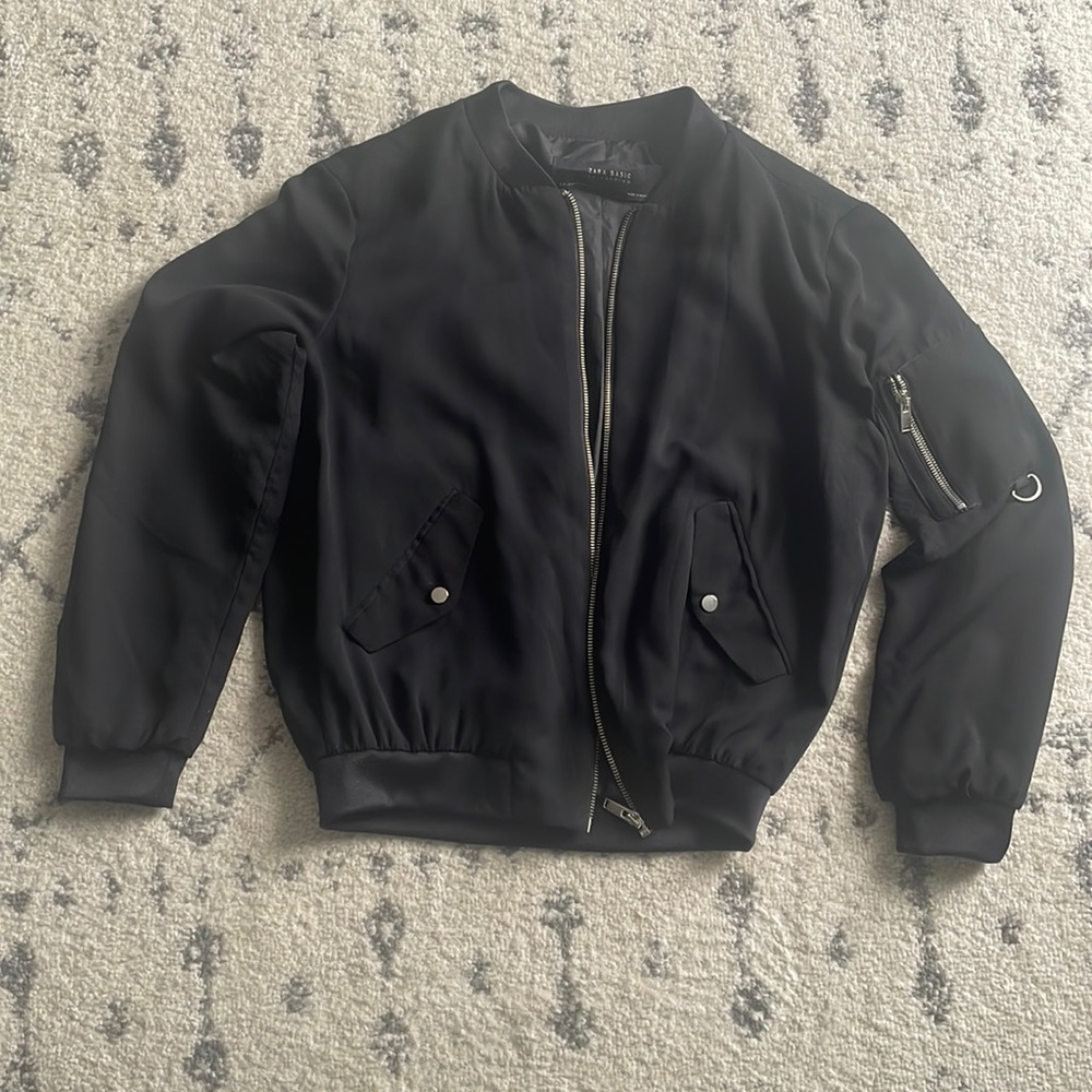 Black bomber jacket from Zara
